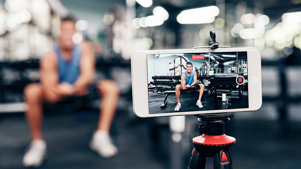 social media filming in the gym